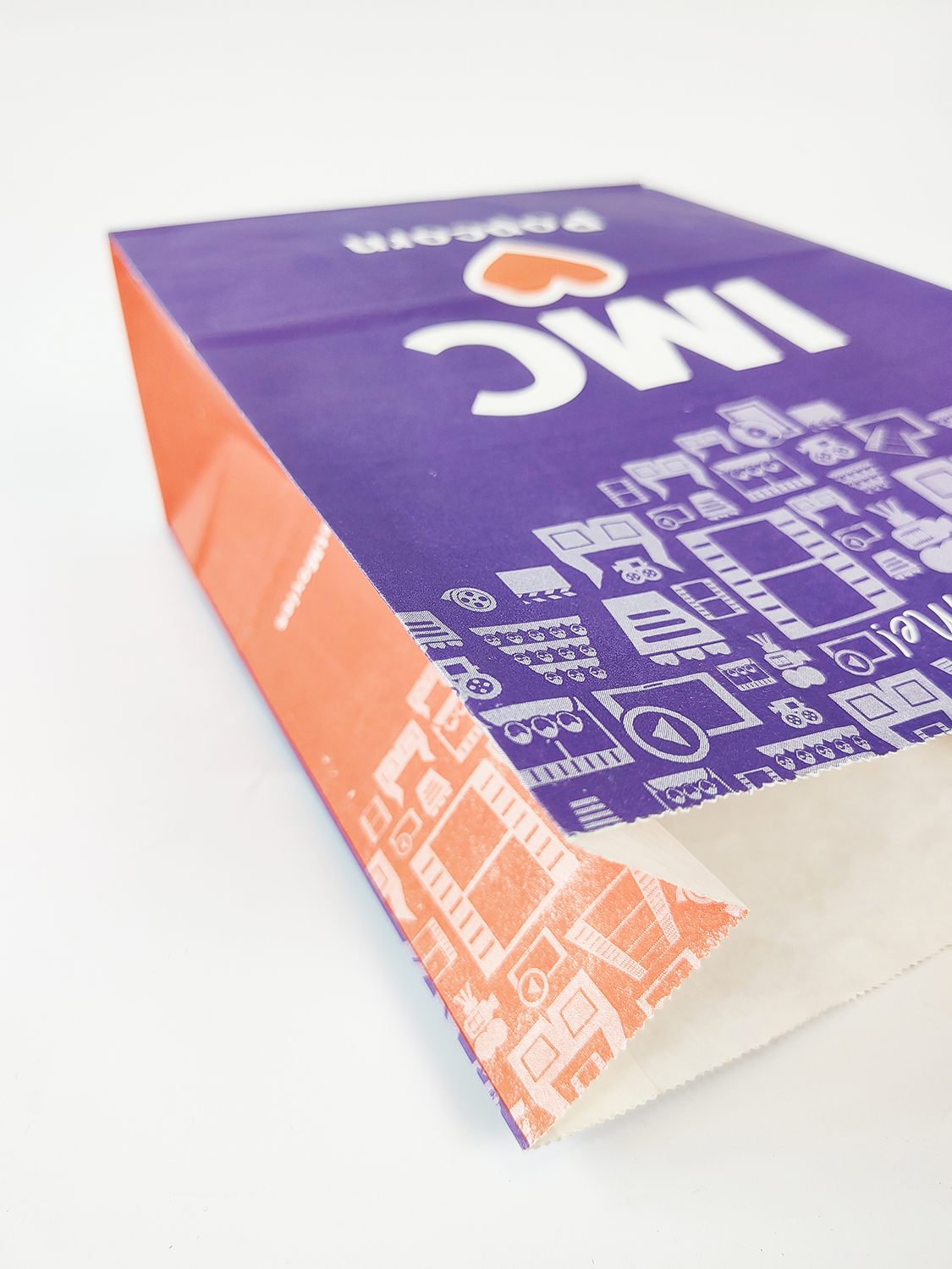 Flat Bottom Stand up Oil Proof Popcorn Paper Bag