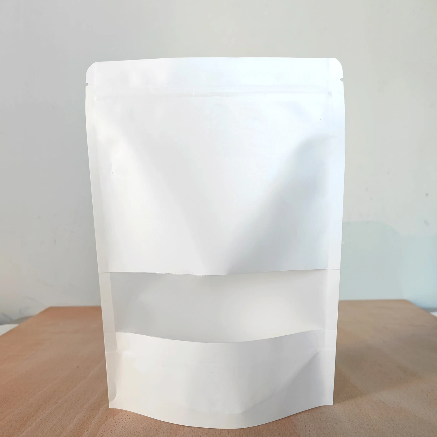 Kraft Paper Food Snack Stand Up Pouch with Window and zipper