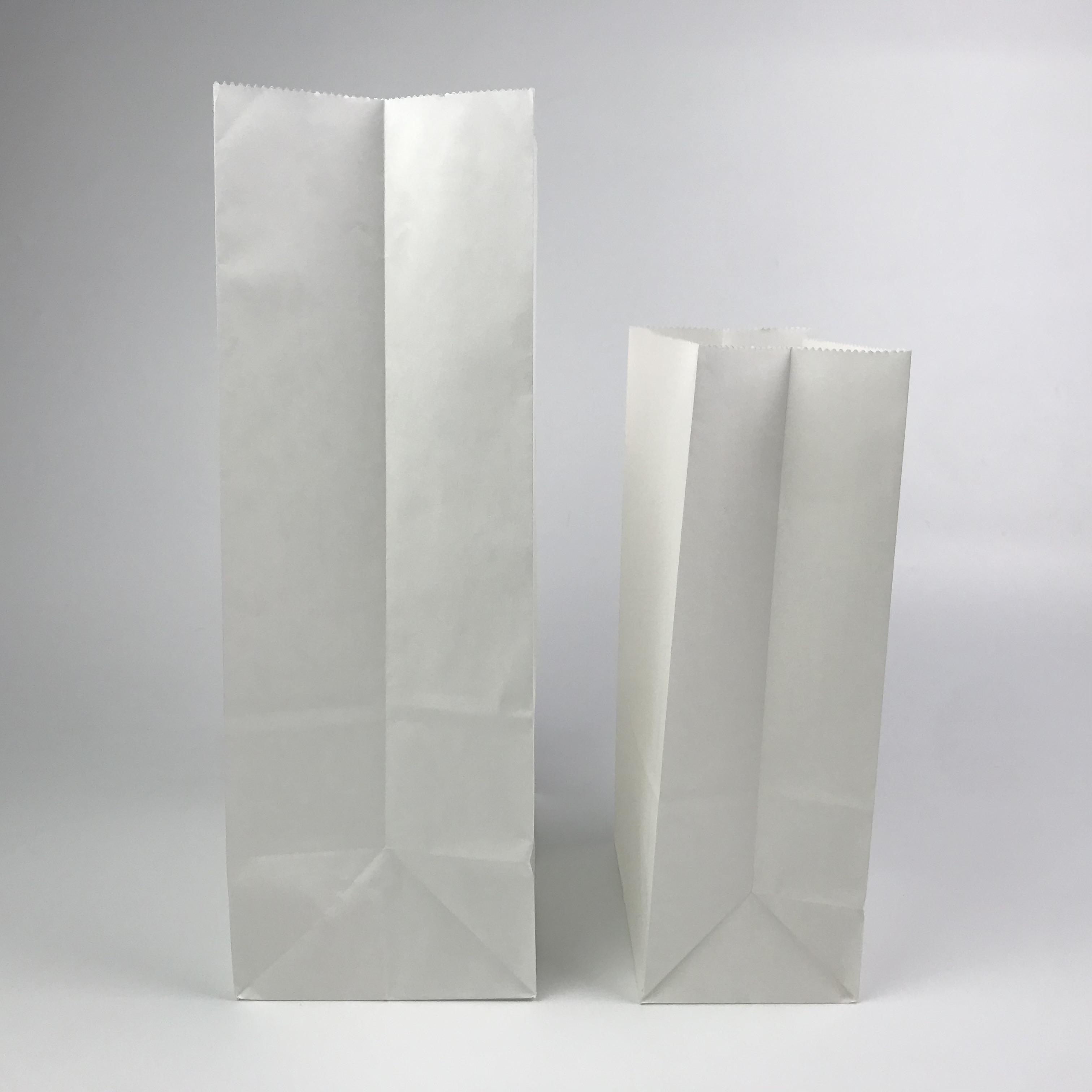 White Grease Proof Paper Bags - Recyclable Heat Seal Kraft Paper Bags for Food Delivery & Grocery