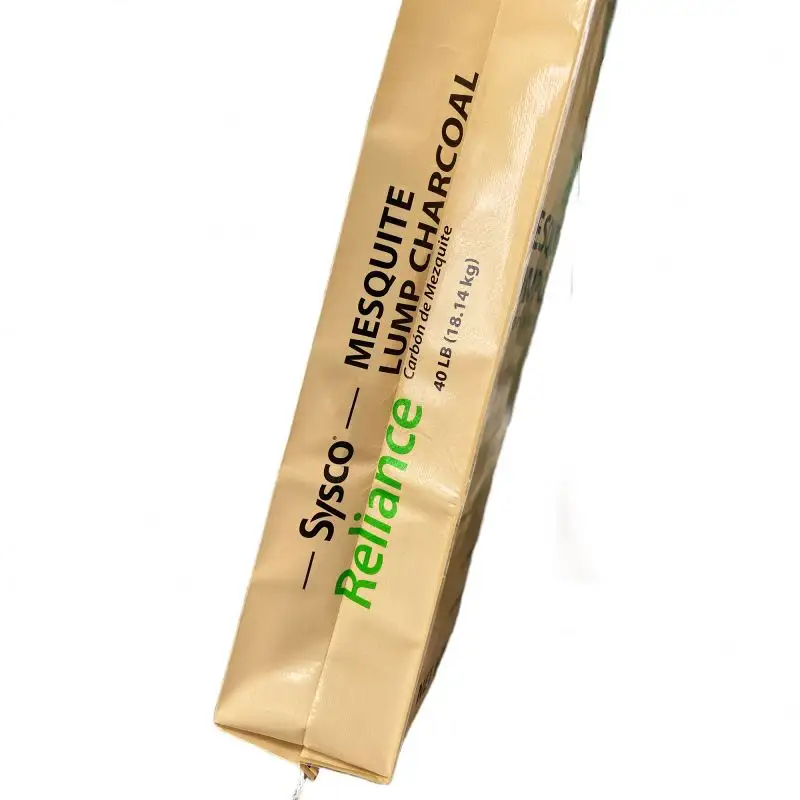 Paper laminated PP Woven Sysco Reliance Mesquite Lump Charcoal bag