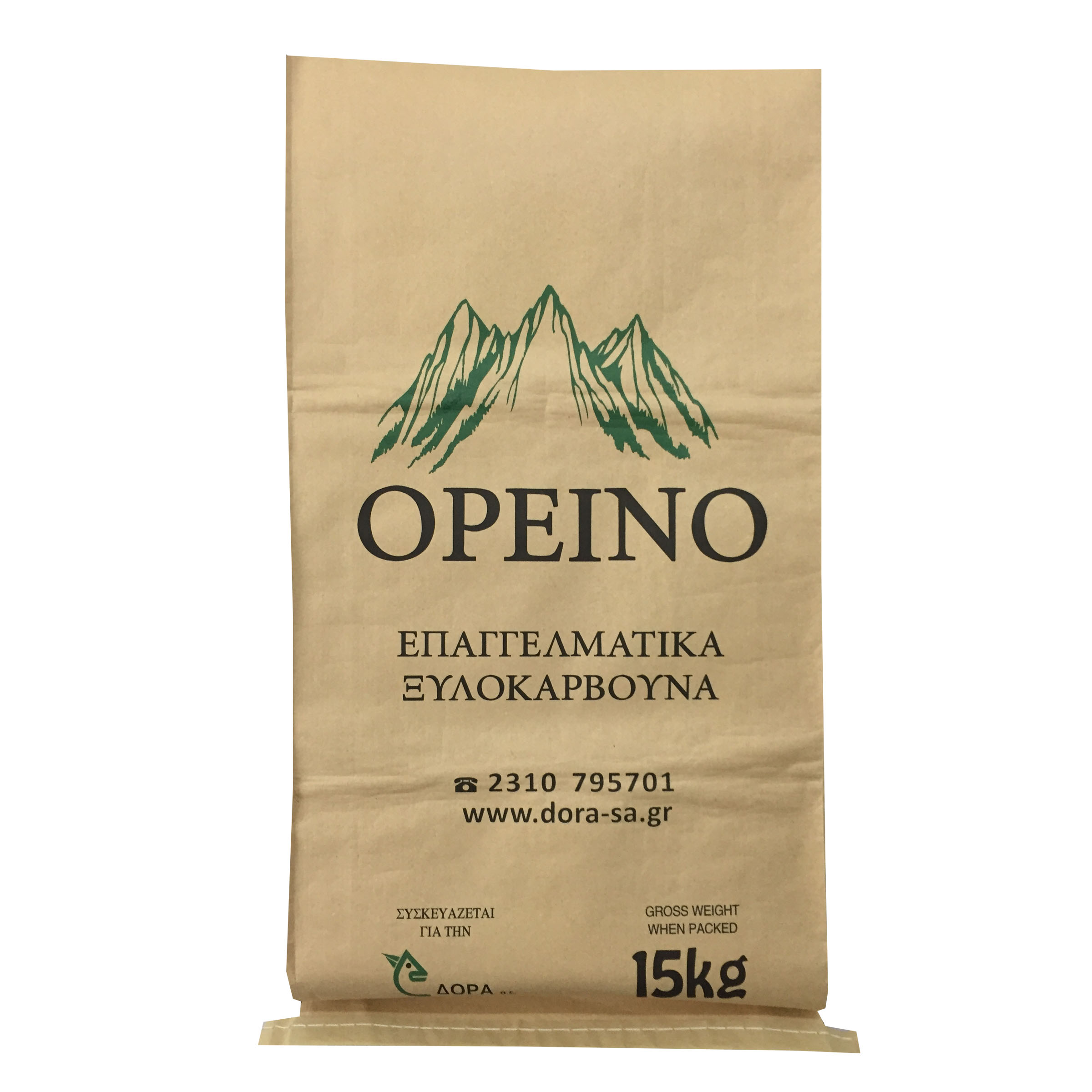 Kraft paper laminate pp woven Opeino Professional BBQ Charcoal bag