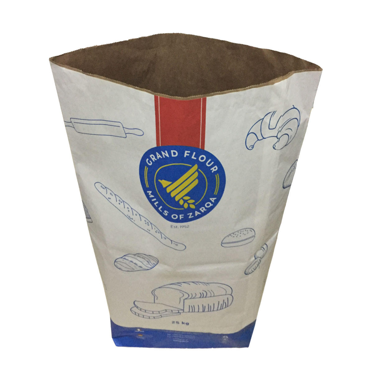 Square Bottom Kraft Paper Bags for Flour - Customized 3-Ply Recyclable & Heat Sealable for Cocoa Powder