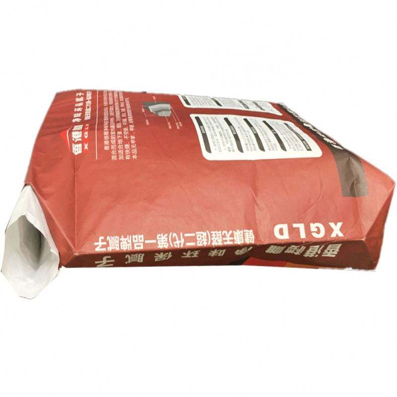 Kraft Paper Cement Bags - Recyclable Moisture-Proof Packaging with Valve & Spout Top for Building Materials