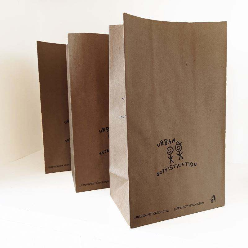 Small Kraft Paper Bags - Food Grade 50g to 500g SOS Brown Packaging for Medicine & Food