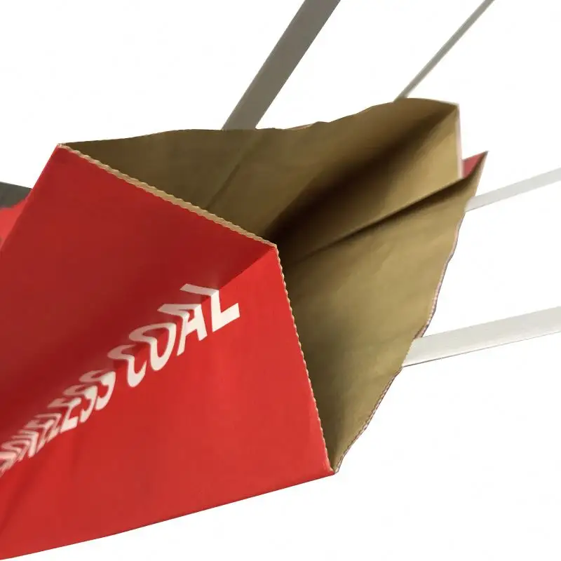 Red 3ply paper Smokeless hardwood BBQ charcoal bag with handle