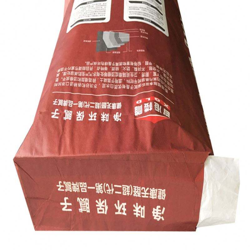Kraft Paper Cement Bags - Recyclable Moisture-Proof Packaging with Valve & Spout Top for Building Materials