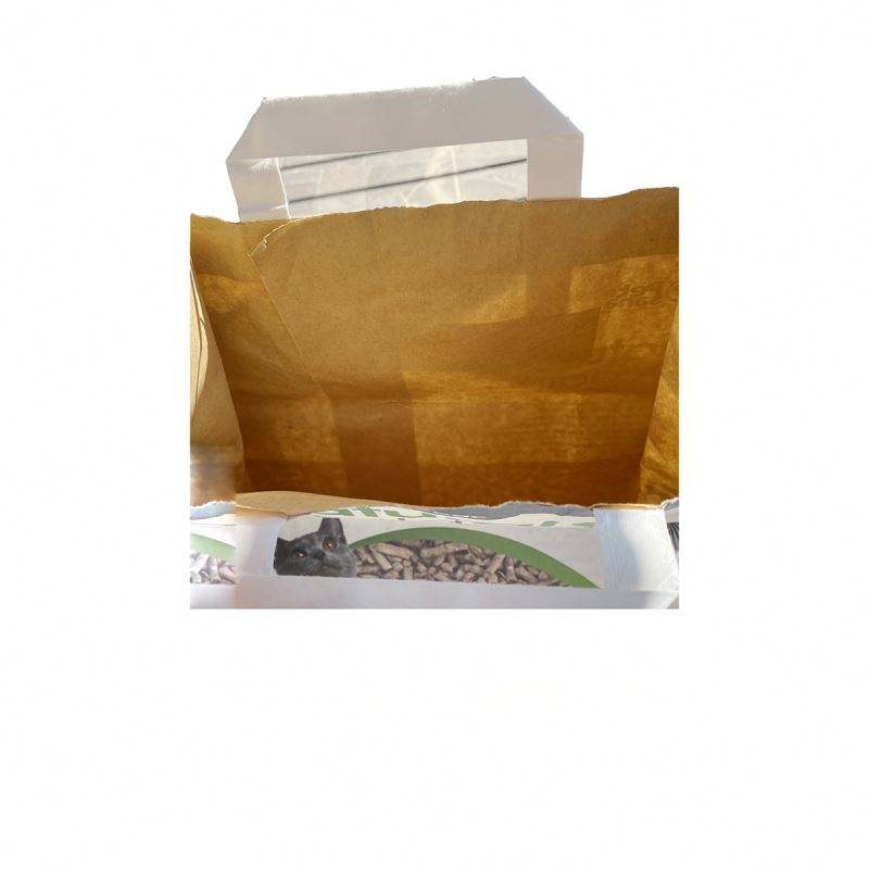 Bentonite Cat Litter Bags - Custom Logo 3kg 5kg 20kg Kraft Paper Bags with Handle