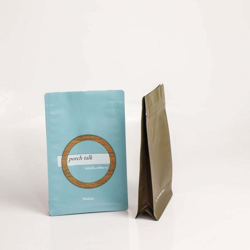 Compostable Coffee Bags - Colorful Printed, Food Grade Block Bottom Zip Pouch for Freshness