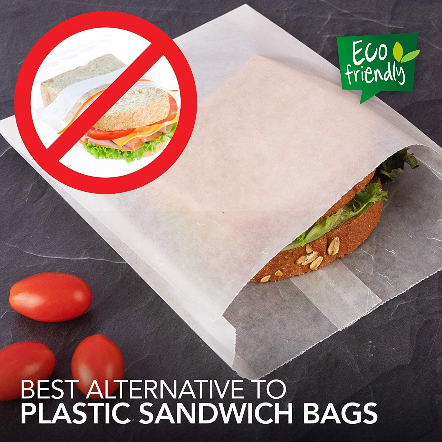 Greaseproof Food Bags - Custom Printed Wax Coated Paper with Open Spout, Recycled Materials