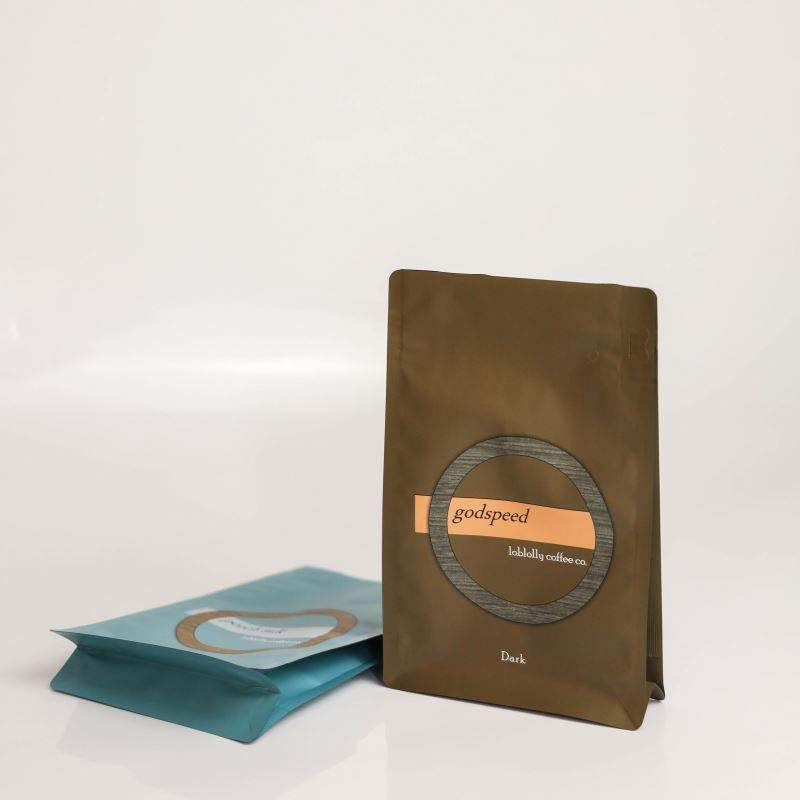 Compostable Coffee Bags - Colorful Printed, Food Grade Block Bottom Zip Pouch for Freshness