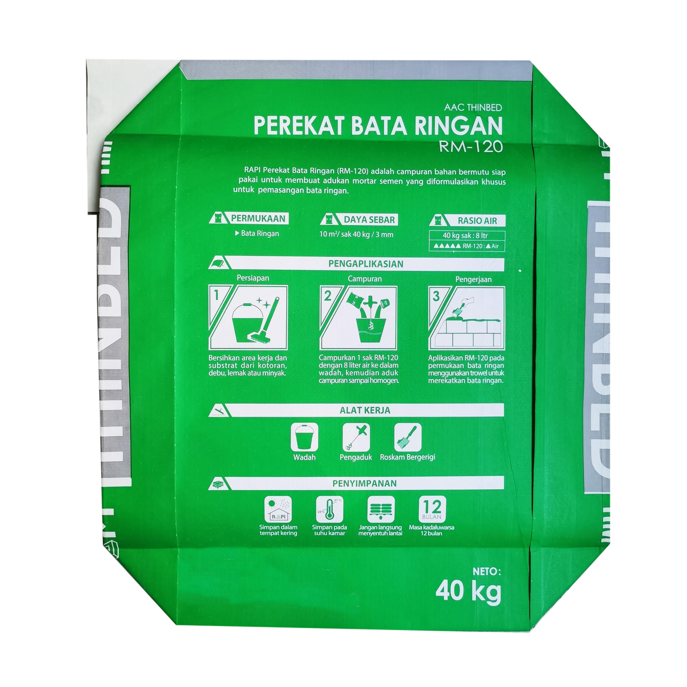 25kg 50kg Cement Bags - BOPP Laminated PP Woven Bags with Custom Brand Printing