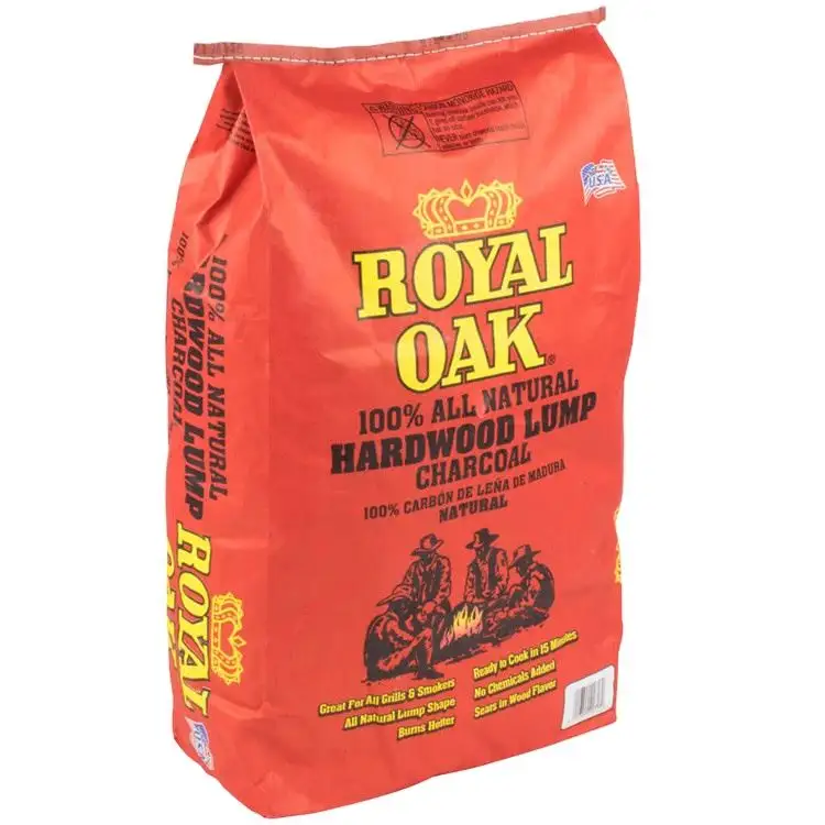 Red Colorful printing Royal Oak Hardwood Lump Charcoal bag