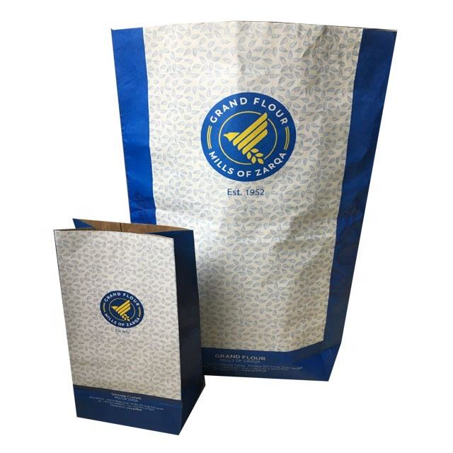 Square Bottom Kraft Paper Bags for Flour - Customized 3-Ply Recyclable & Heat Sealable for Cocoa Powder