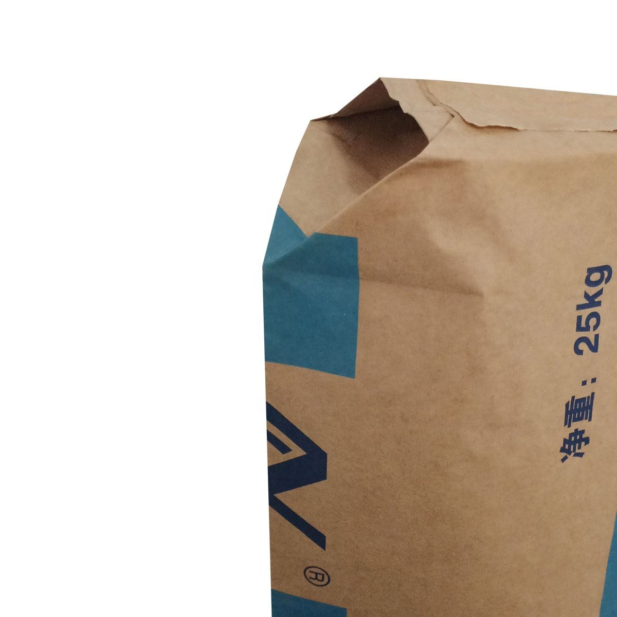 50kg Valve Cement Bags - Heat Seal Kraft Paper Packaging for Putty Powder, Tile Adhesive & Gypsum
