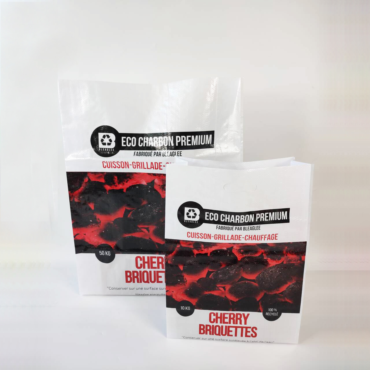 White Bopp Laminated PP Woven Cherry Briquettes charcoal bag