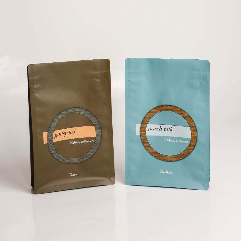 Compostable Coffee Bags - Colorful Printed, Food Grade Block Bottom Zip Pouch for Freshness