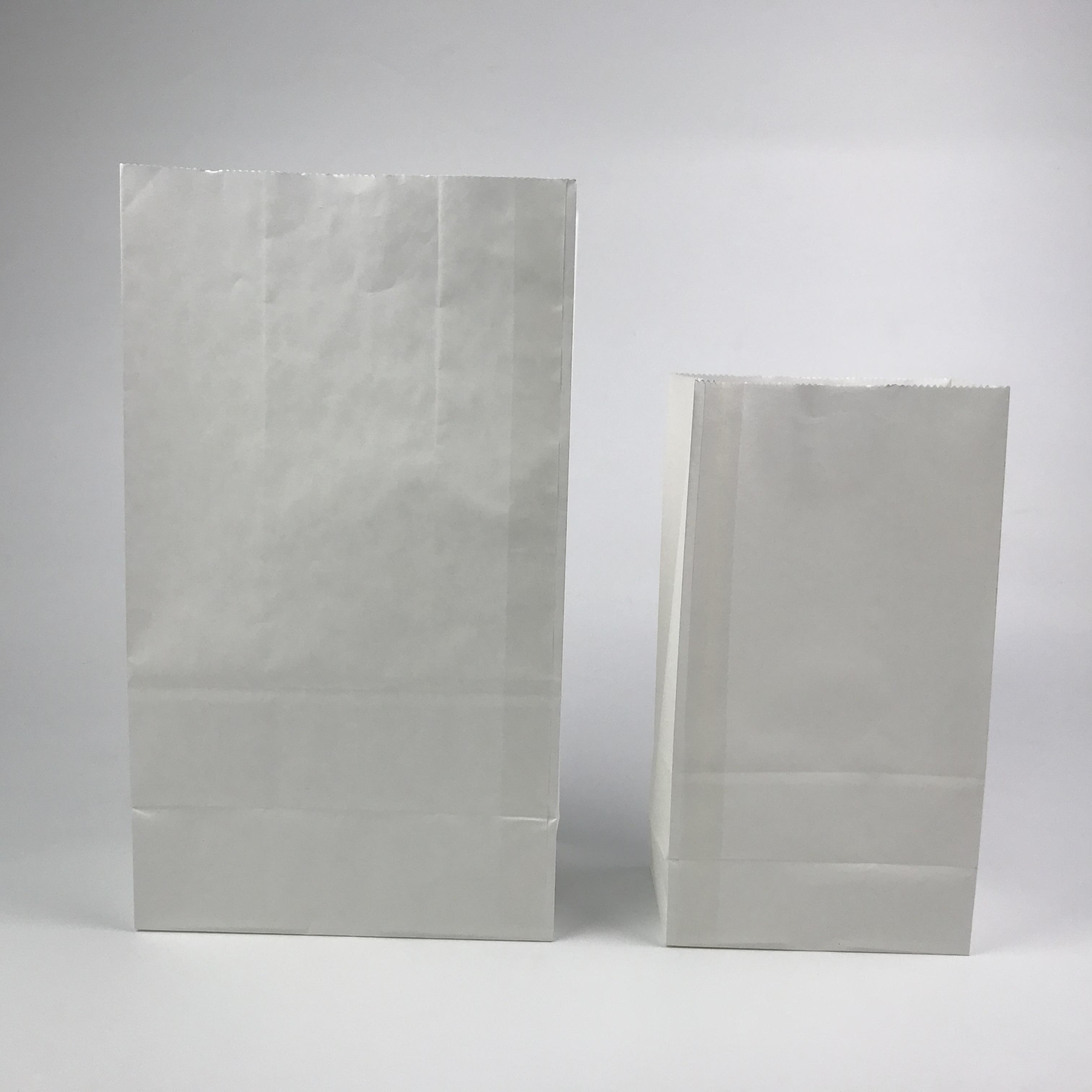 White Grease Proof Paper Bags - Recyclable Heat Seal Kraft Paper Bags for Food Delivery & Grocery