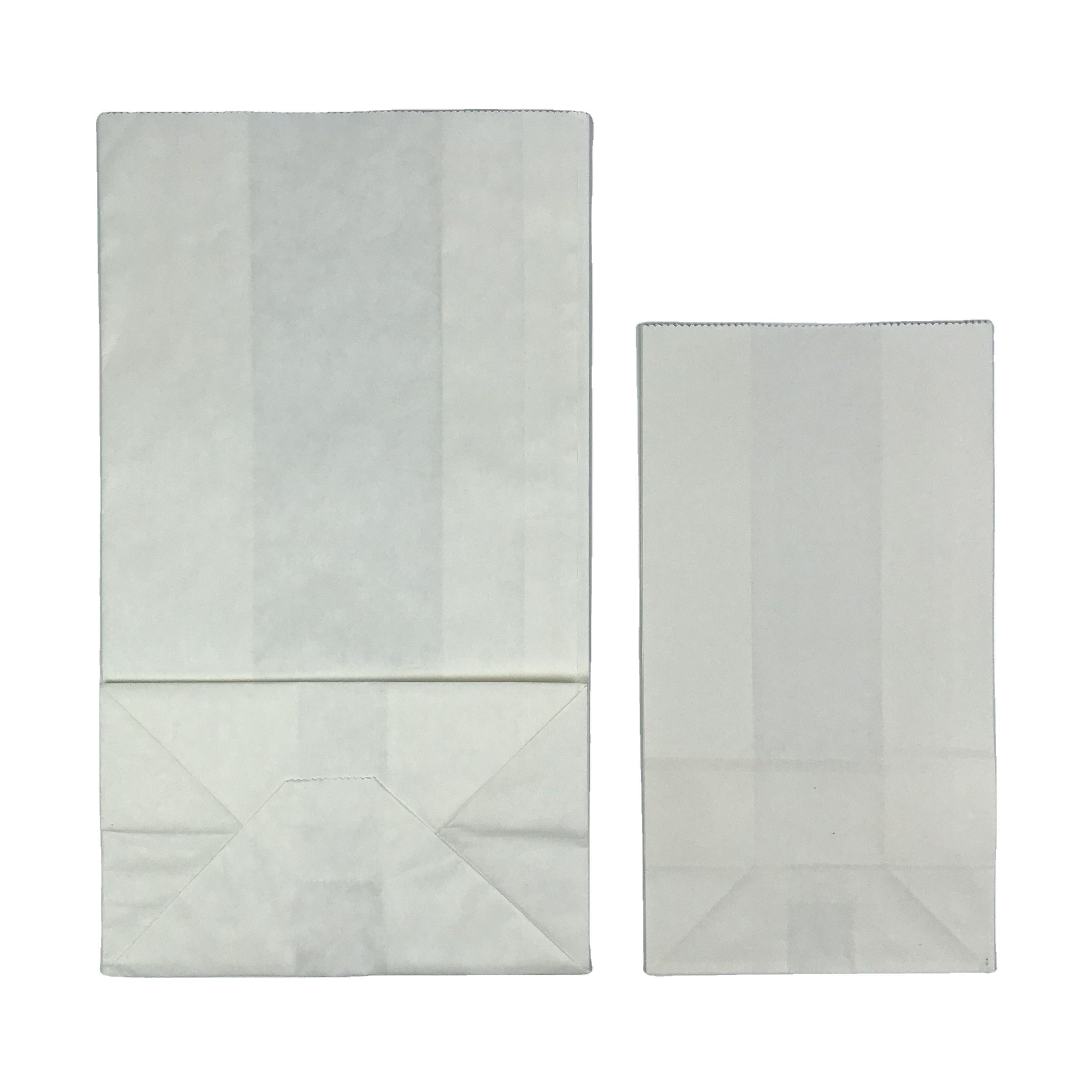 White Grease Proof Paper Bags - Recyclable Heat Seal Kraft Paper Bags for Food Delivery & Grocery