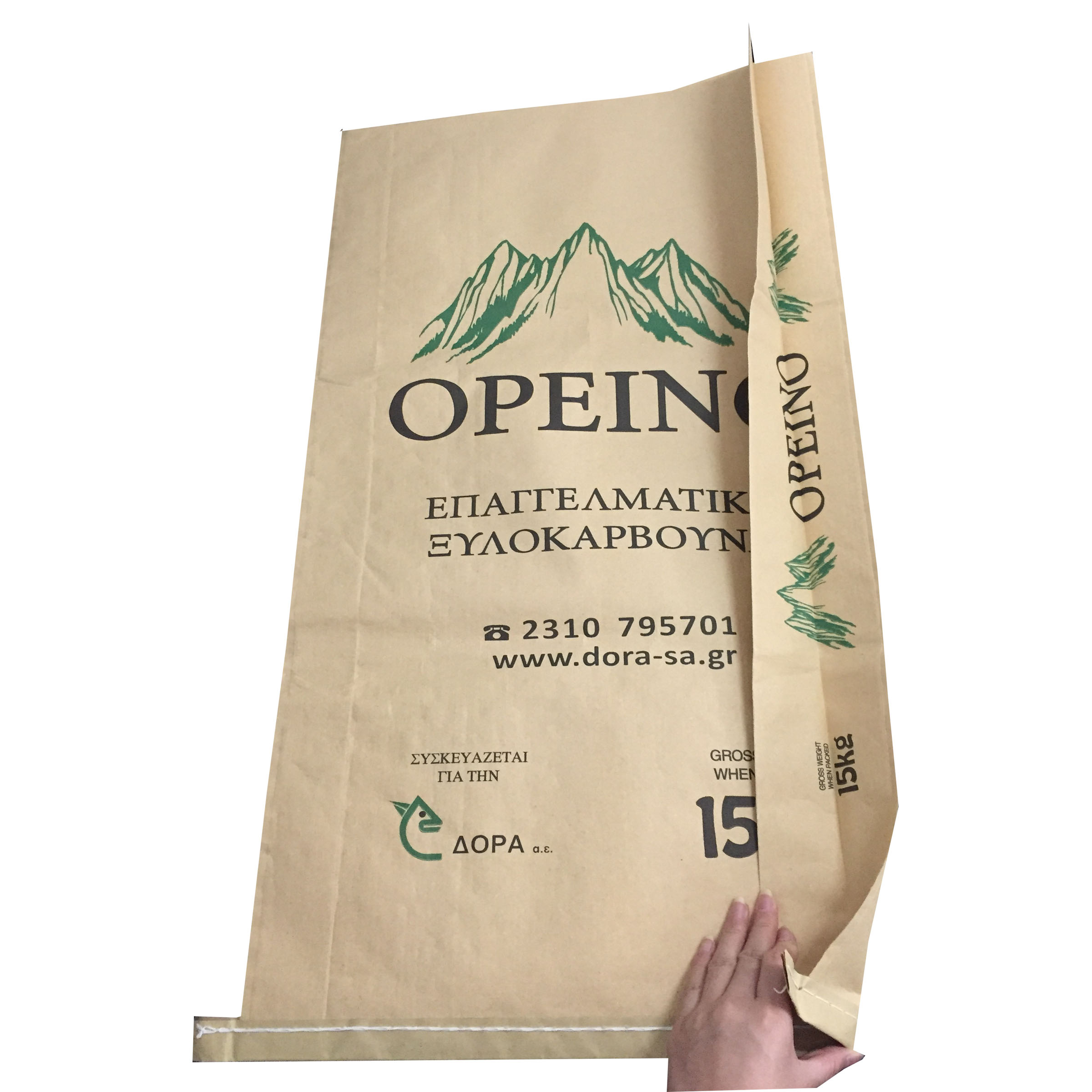 Kraft paper laminate pp woven Opeino Professional BBQ Charcoal bag