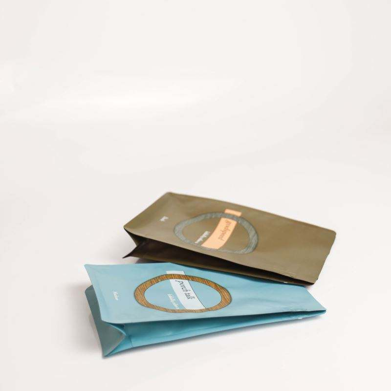 Compostable Coffee Bags - Colorful Printed, Food Grade Block Bottom Zip Pouch for Freshness