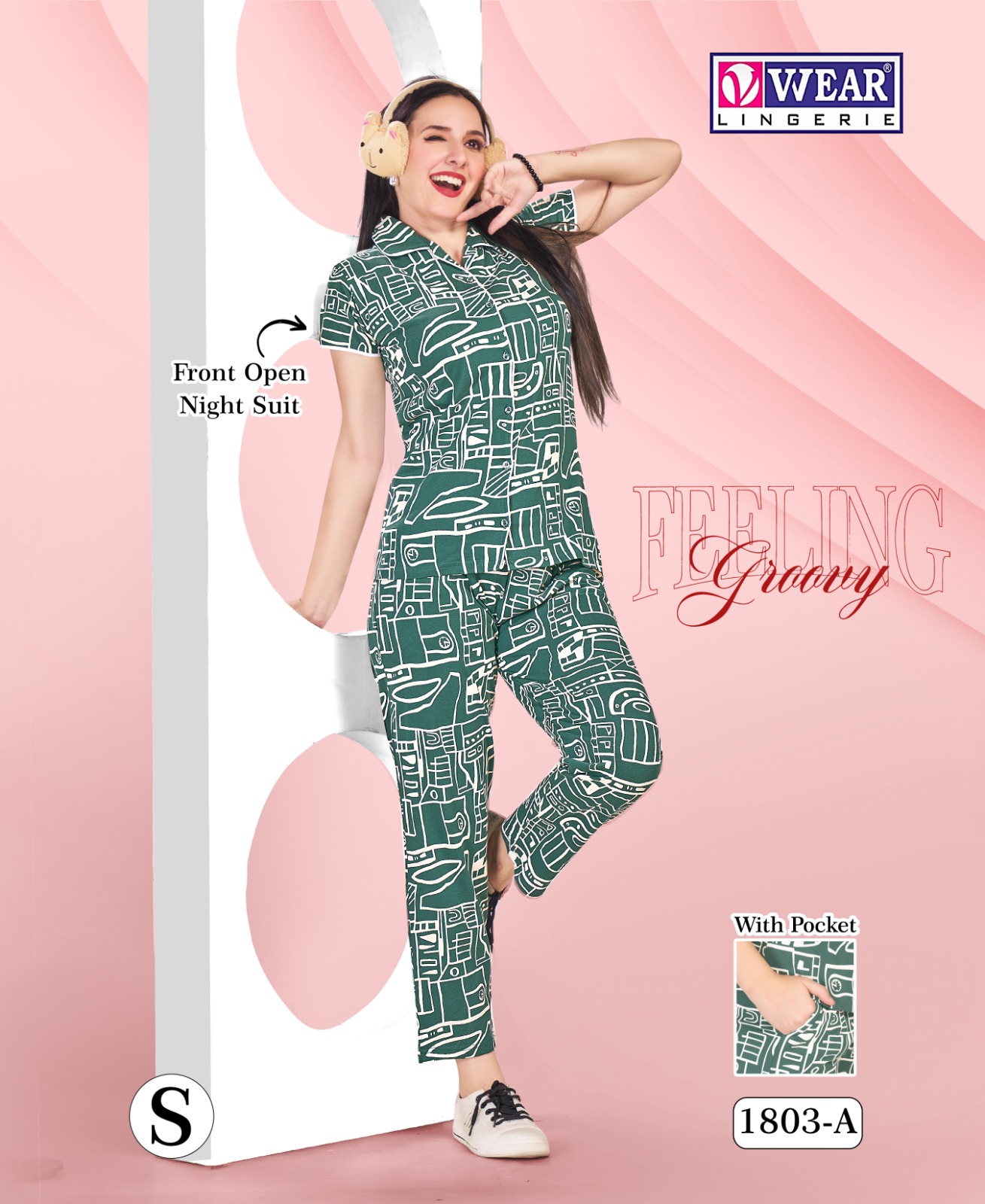 Front Open Night Suit