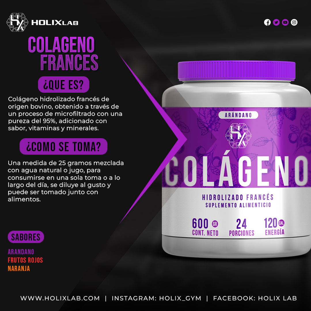 Colageno hidrolizado frances 500gr - sabor arandano