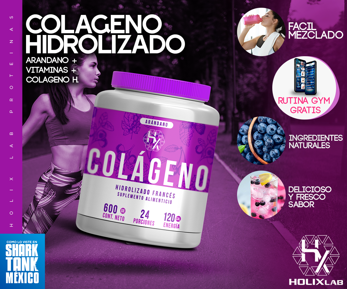 Colageno hidrolizado frances 500gr - sabor arandano