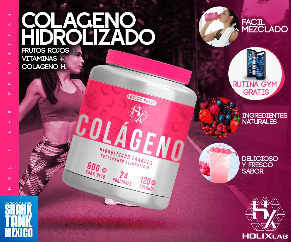 Colageno hidrolizado frances 500gr - sabor frutos rojos