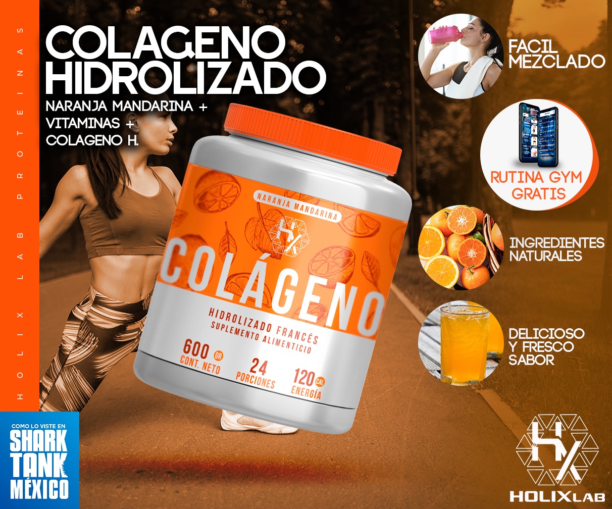 Colageno hidrolizado frances 500gr - sabor naranja mandarina