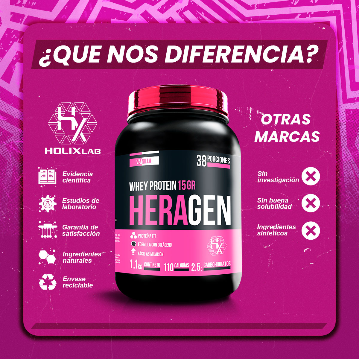 HERAGEN 500gr - PROTEINA MAS COLAGENO