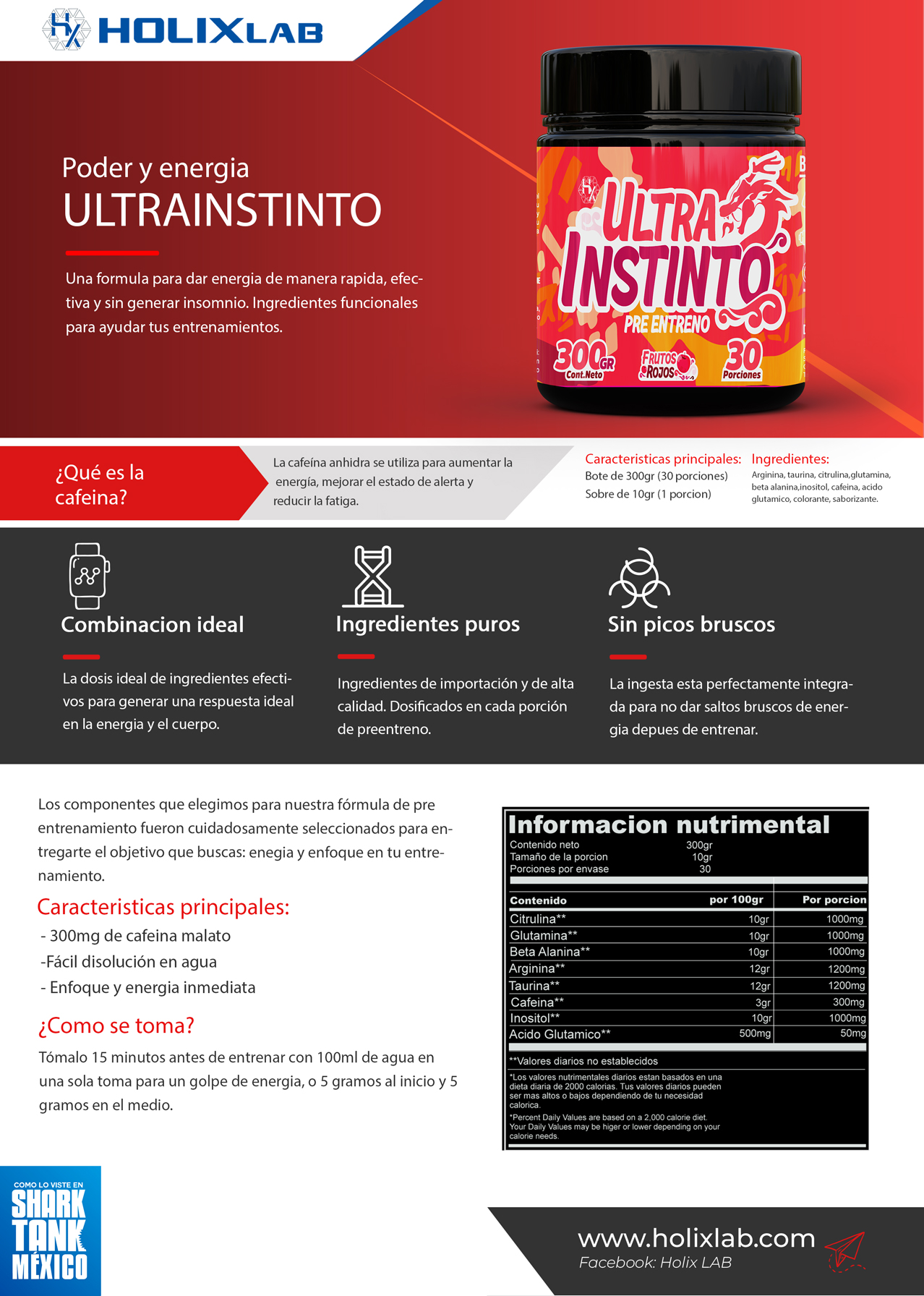 ultrainstinto - preentreno sabor frutos rojos 