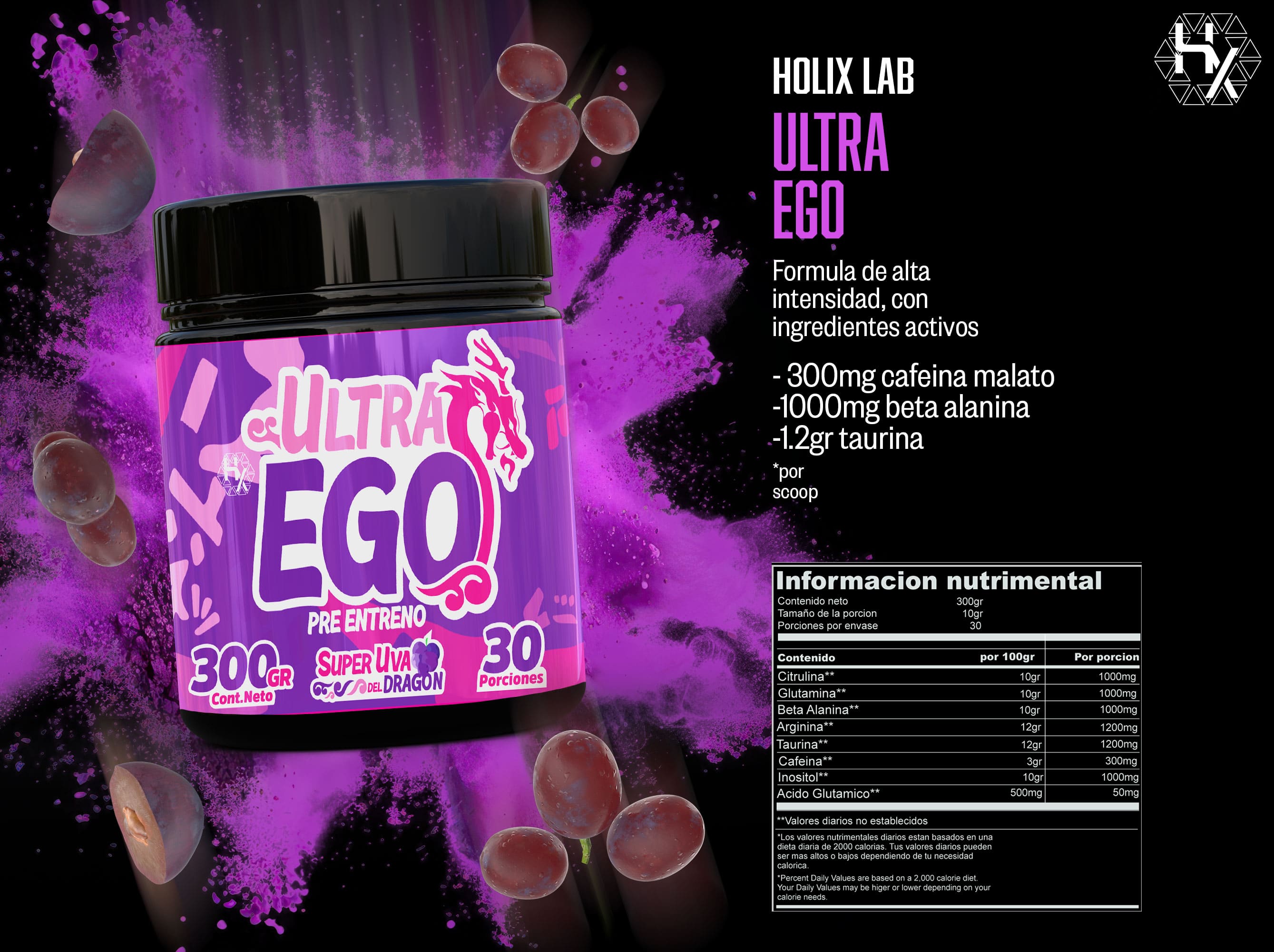 ultraego  - preentreno sabor UVA