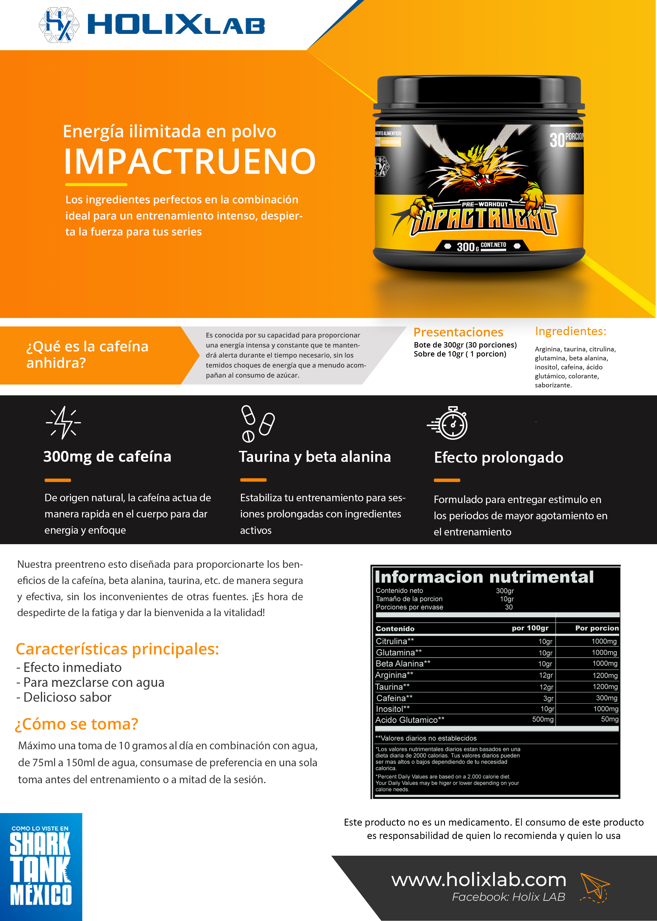 impactrueno  - preentreno sabor NARANJA