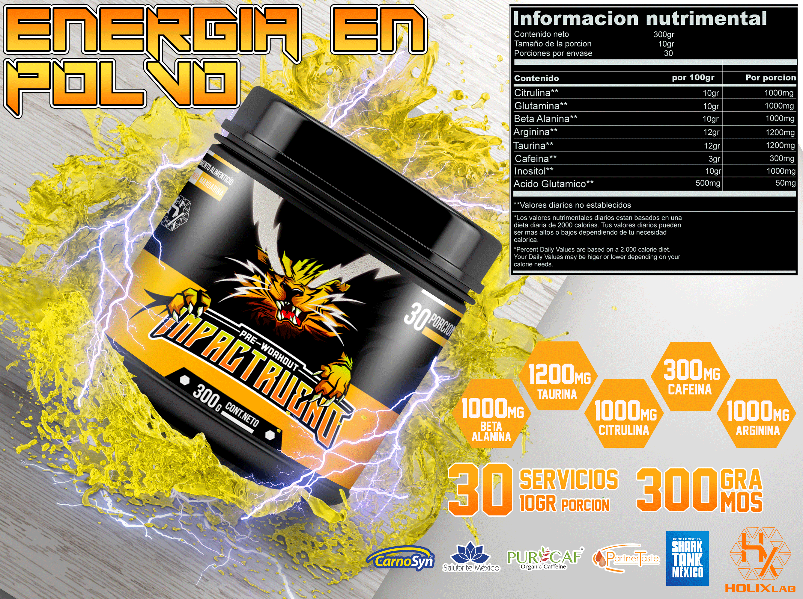 impactrueno  - preentreno sabor NARANJA