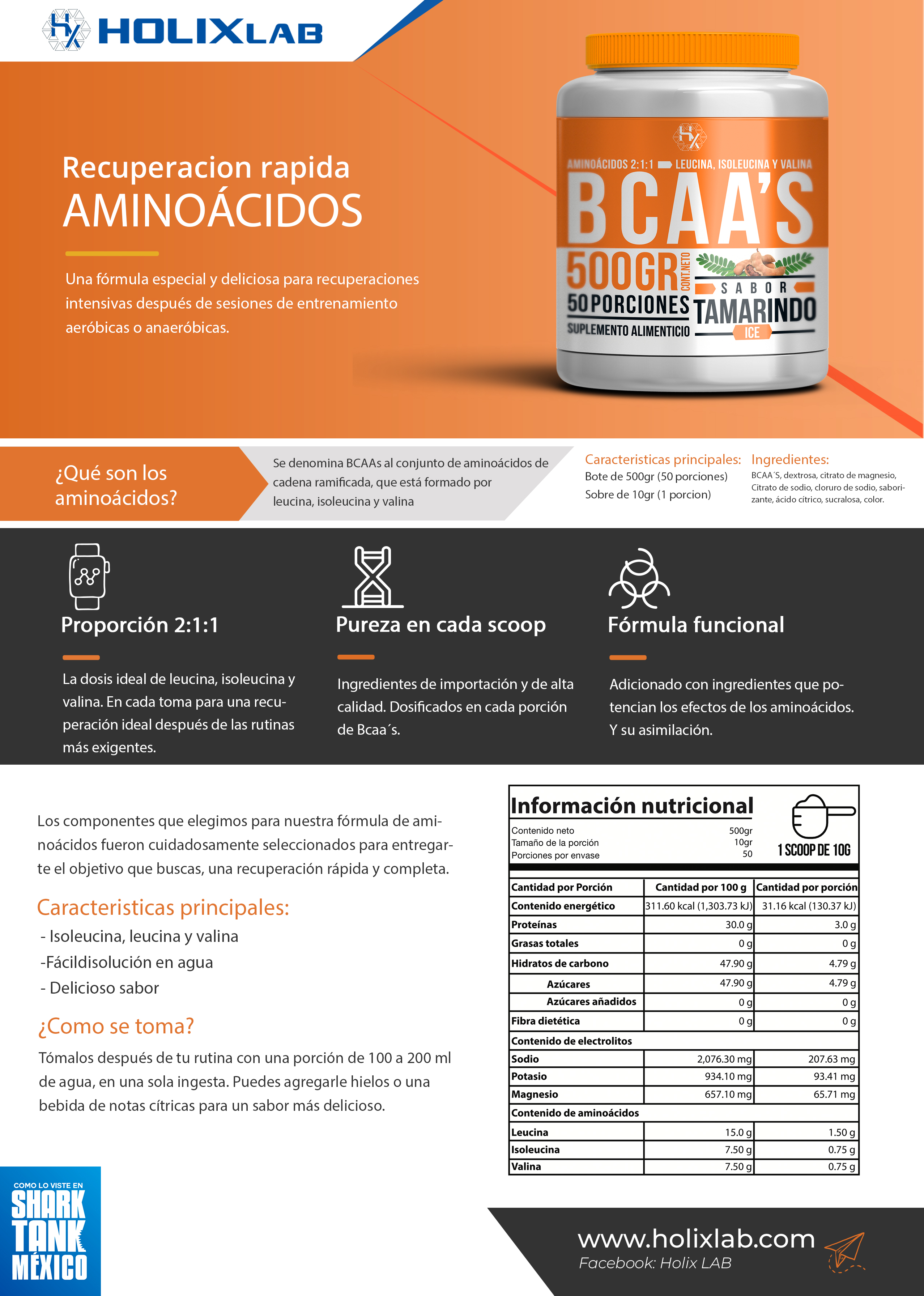 BCCA AMINOACIDOS 500GR - TAMARINDO