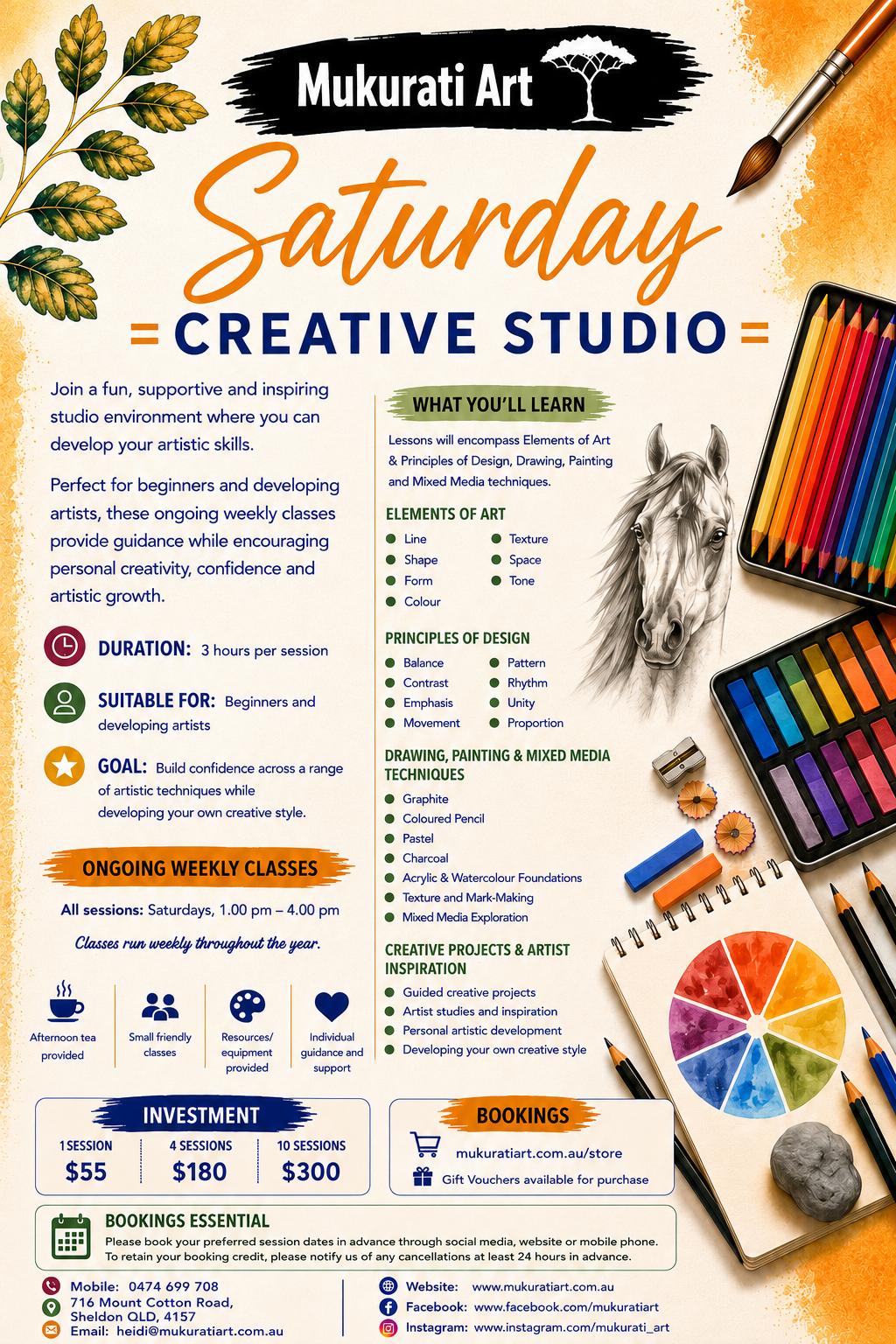 Saturday Creative Studio Art Classes