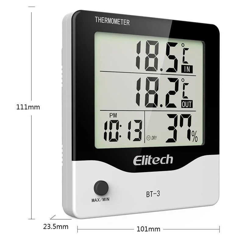  BT-3 LCD Indoor/Outdoor HVAC Digital Hygrometer Thermometer