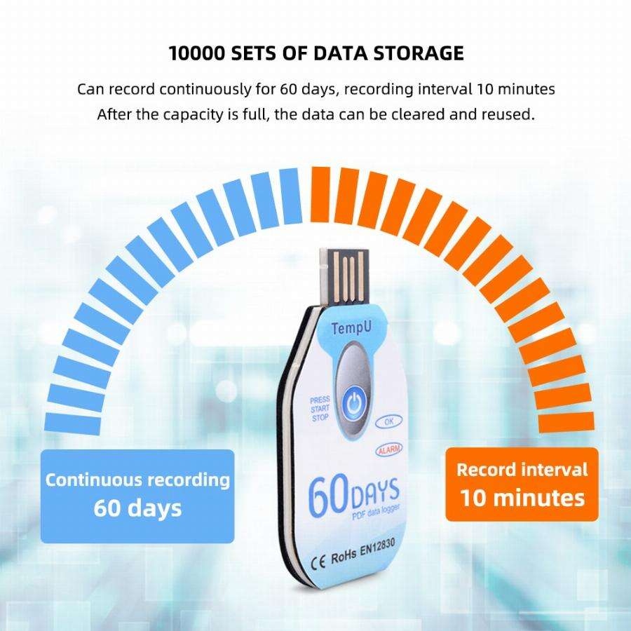 Tzone USB Single Used for Temperature Recorder USB Data Logger Greenhouse Transportation