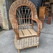Silla de mimbre artesanal