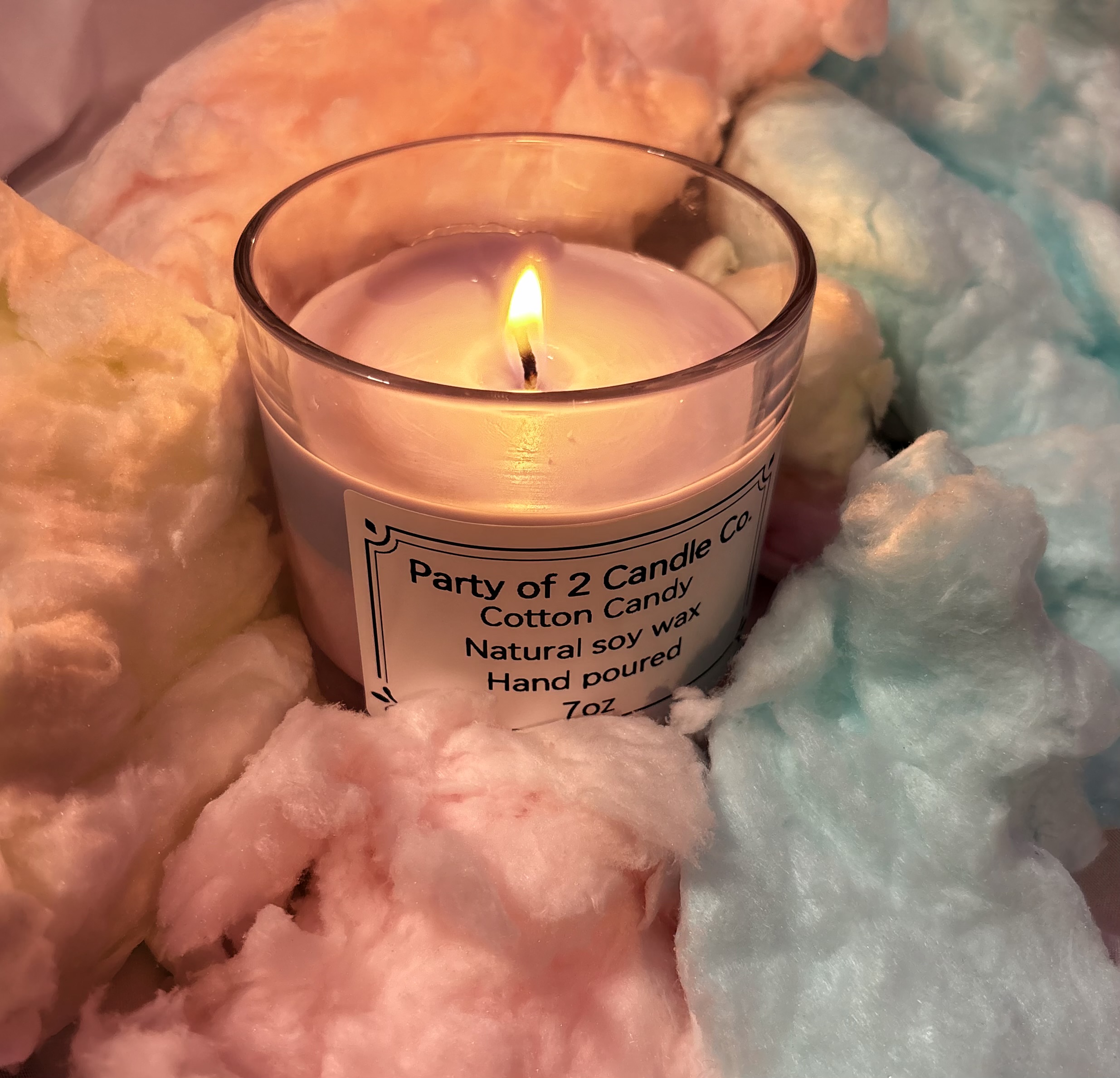 Cotton Candy Natural Soy Wax Hand Poured 7oz