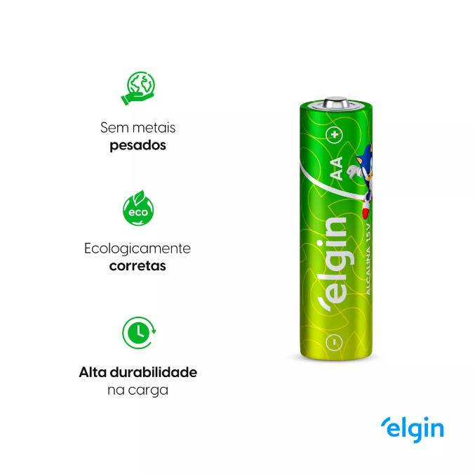 Pilha alcalina Pequena Aa 10 blisters x 4 unids. - Elgin