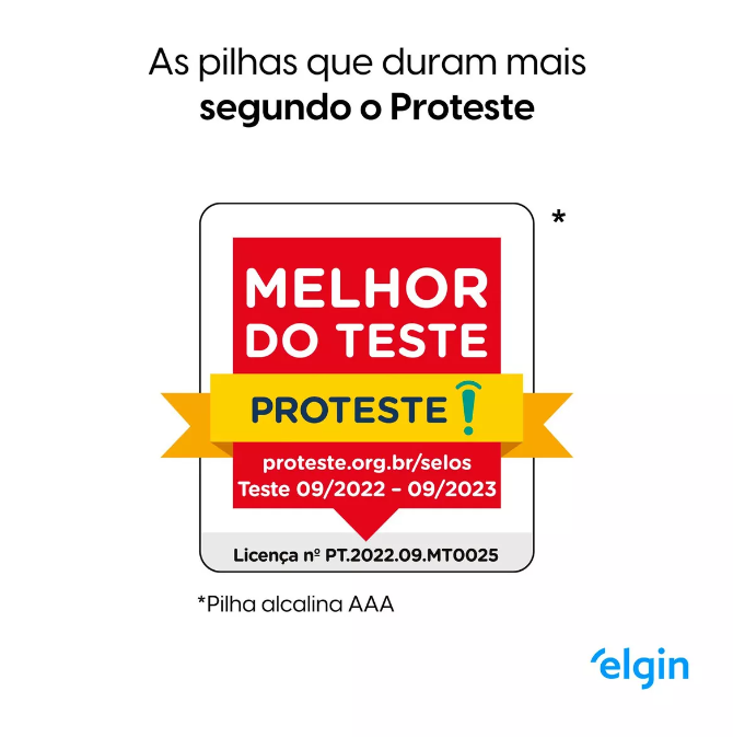 Pilha alcalina Palito Aaa 10 blisters x 4 unids. - Elgin