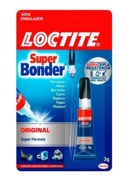 Cola Adesivo Instantâneo Super Bonder Original 3 g Azul - Henkel