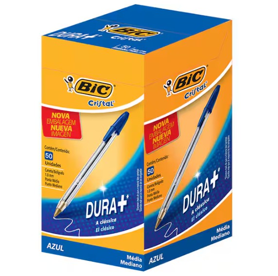 Caneta esferografica Cristal Azul CX 50 unids - Bic