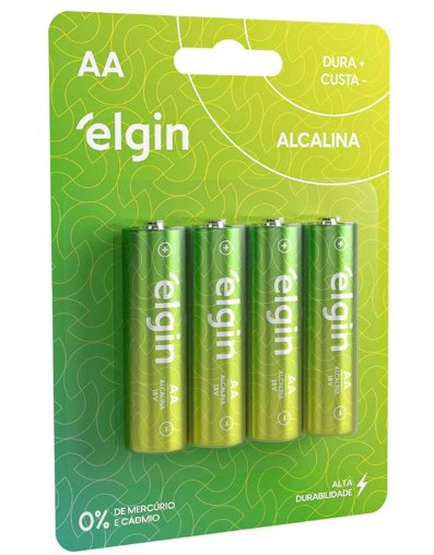 Pilha alcalina Pequena Aa 10 blisters x 4 unids. - Elgin