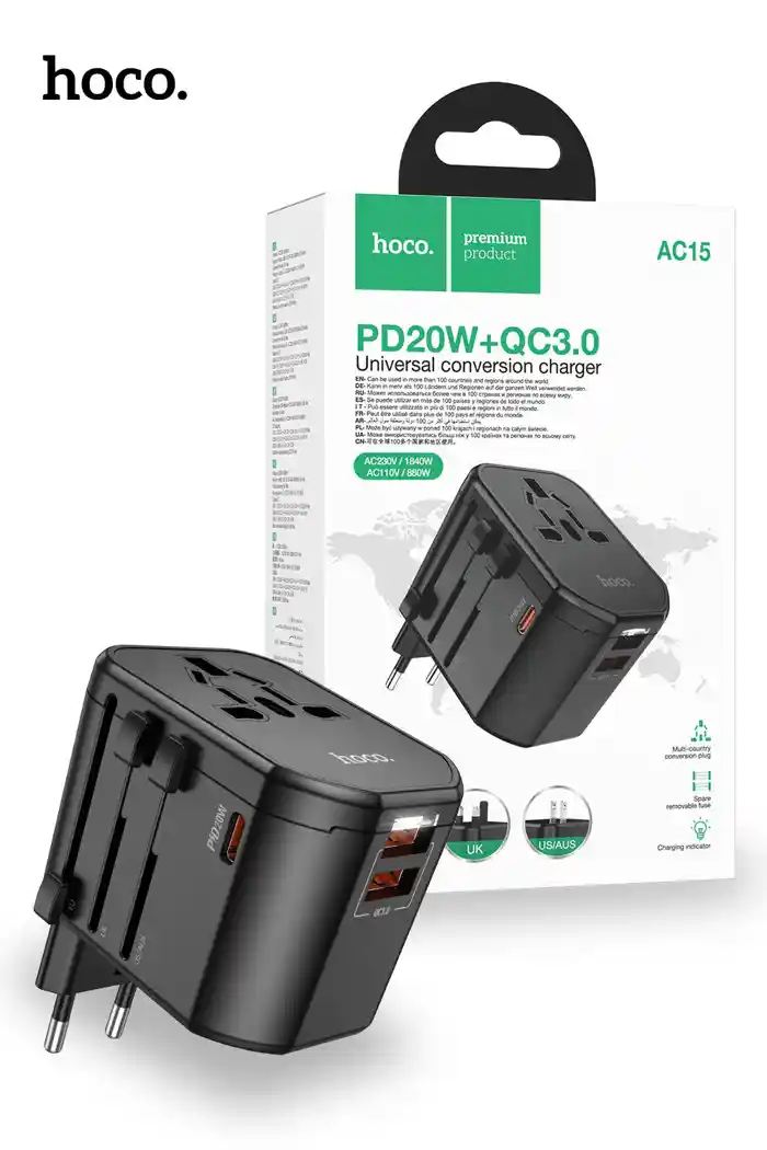 Hoco AC15 3-port PD20W Universal Charger