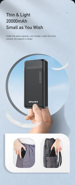 Awei P6K 20000mAh Double USB Power Bank
