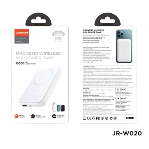 JOYROOM JR-W020 10000mah 20W Magnetic Wireless Mini Power Bank