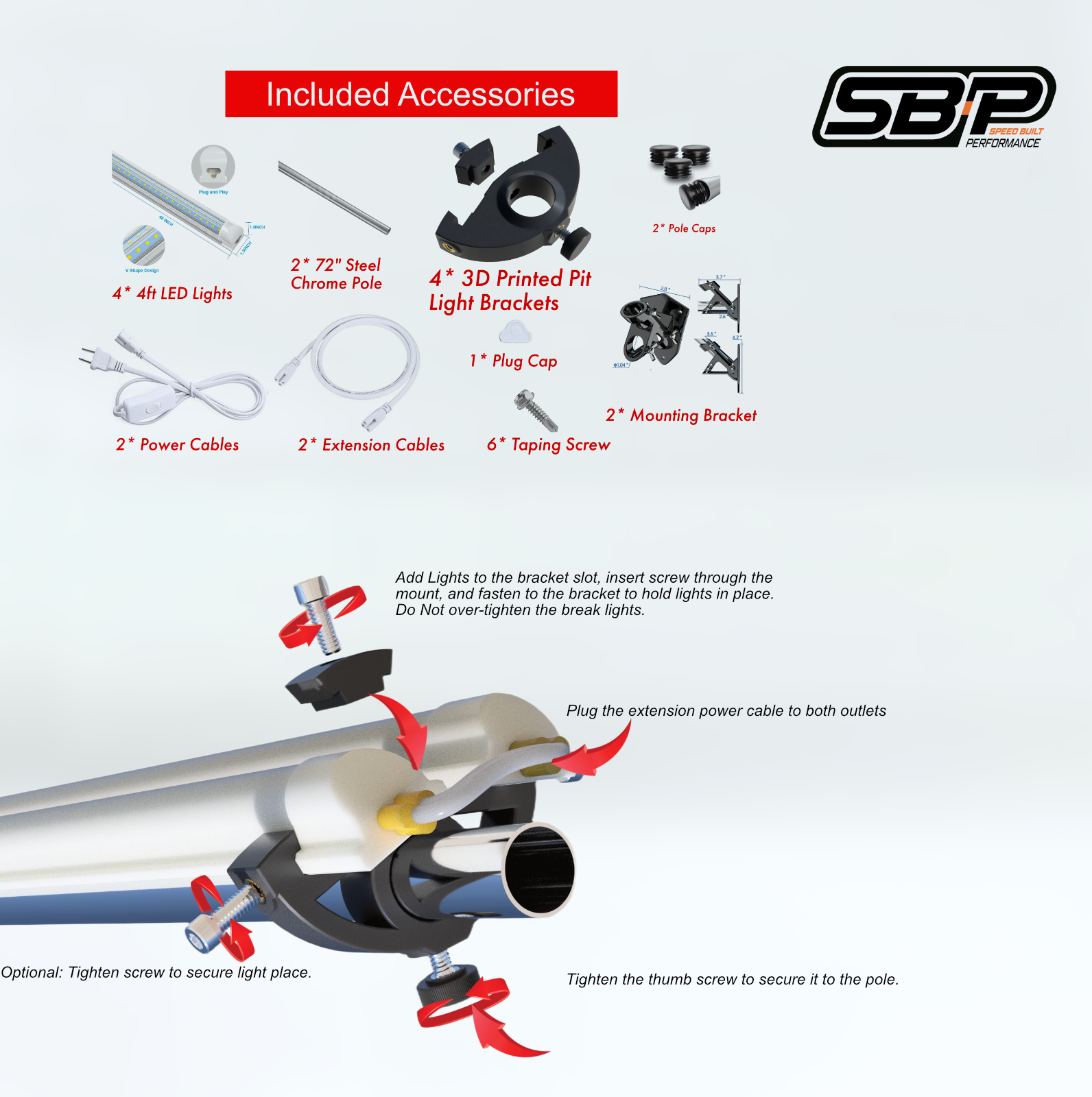 Race Trailer Pit Lights – Dual 6ft Foot Pole with 20,000 Lumens 