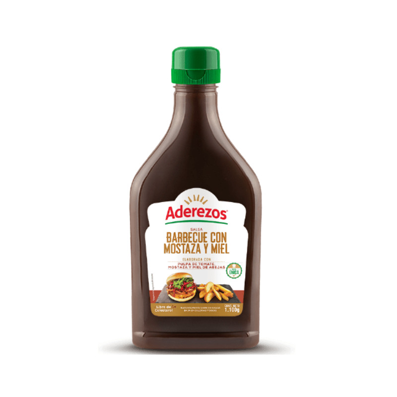 Salsa BBQ mostaza y miel Aderezos x 1100 g
